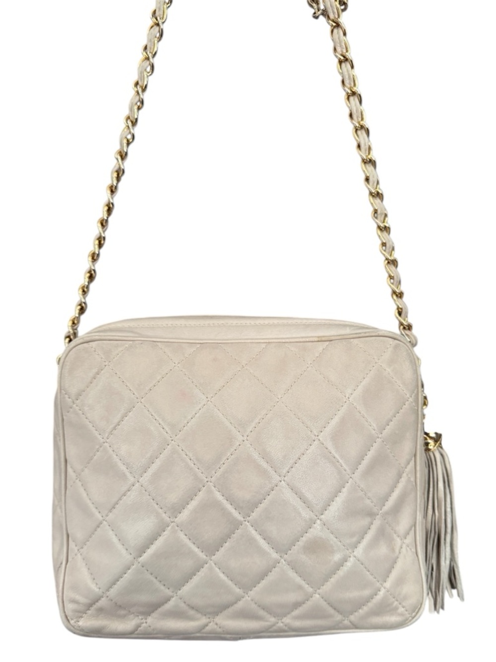 Chanel Vintage Cream Lambskin Camera Crossbody - Picture 3 of 17